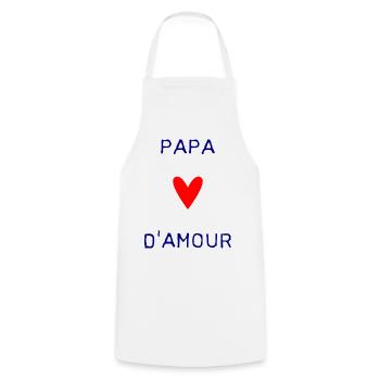 HAPPY FATHER'S DAY. DAD. FATHER'S DAY. FATHER - Cooking Apron - white - Front - AI Model Male 185 dark (185cm)