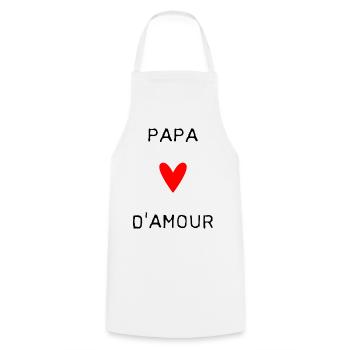 HAPPY FATHER'S DAY. DAD. FATHER'S DAY. FATHER - Cooking Apron - white - Front - AI Model Male 185 dark (185cm)