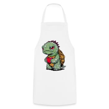 Tortue avec cœur - Tablier de cuisine - blanc - Devant - AI Model Male 185 dark (185cm)