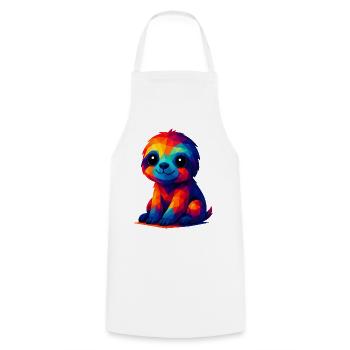 WPAP Polygon Kawaii Stil Baby Faultier Tiere - Kochschürze - Weiß - Vorne - AI Model Male 185 dark (185cm)