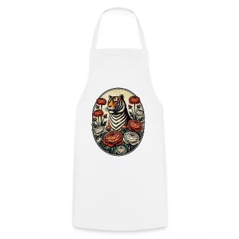 Tiger und Pfingstrosen Vintage Illustration - Kochschürze - Weiß - Vorne - AI Model Male 185 dark (185cm)