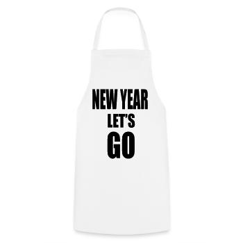 Nouvel An Lâche-PRISE - Slogan de motivation - Tablier de cuisine - blanc - Devant - AI Model Male 185 dark (185cm)