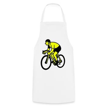 Neon Wheel Silhouette Cyclist - Cooking Apron - white - Front - AI Model Male 185 dark (185cm)