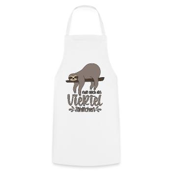 Sloth Sleepyhead Only a quarter of a year left - Cooking Apron - white - Front - AI Model Male 185 dark (185cm)