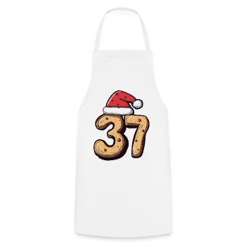 37 Number Cookie Christmas - Cooking Apron - white - Front - AI Model Male 185 dark (185cm)