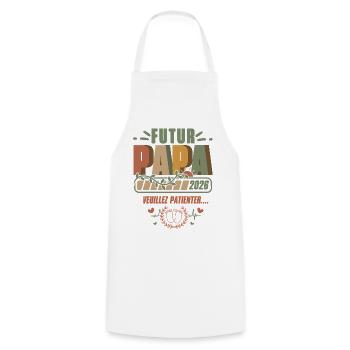 Daddy-to-be 2026 Pregnancy Announcement Humor Gift - Cooking Apron - white - Front - AI Model Male 185 dark (185cm)