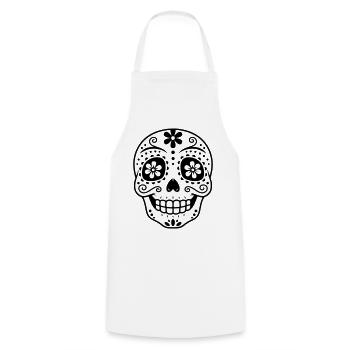 Sugar Skull | Día de los Muertos Design - Cooking Apron - white - Front - AI Model Male 185 dark (185cm)