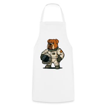 Bulldog Astronaut Mascot - Cooking Apron - white - Front - AI Model Male 185 dark (185cm)