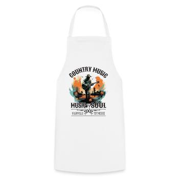 Musique country Guitariste Guitariste Chanteur Vintage - Tablier de cuisine - blanc - Devant - AI Model Male 185 dark (185cm)