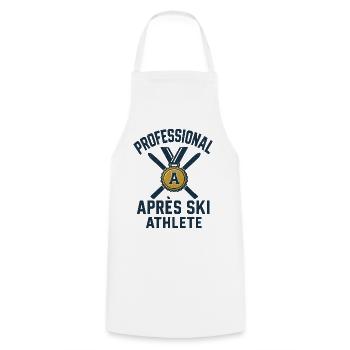 Professional Après Ski Athlete Winter Sports - Cooking Apron - white - Front - AI Model Male 185 dark (185cm)
