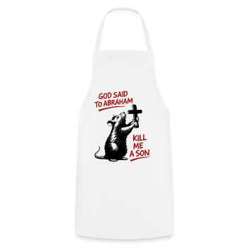 Rat with Cross Bible Satire - Cooking Apron - white - Front - AI Model Male 185 dark (185cm)