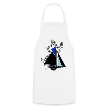 Classic Sailing Yacht Regatta Course Sailboat Yacht - Cooking Apron - white - Front - AI Model Male 185 dark (185cm)