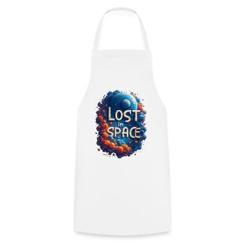Lost in space - Cooking Apron - white - Front - AI Model Male 185 dark (185cm)
