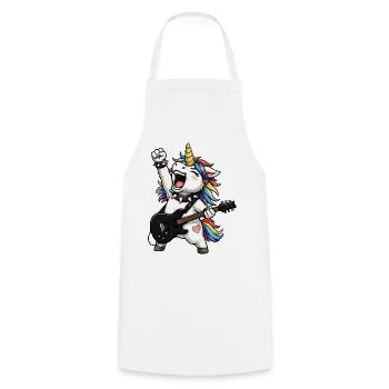 Rainbow Unicorn Rocker - Cooking Apron - white - Front - AI Model Male 185 dark (185cm)