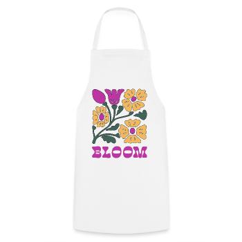 Floral Pop Neon Pink - Cooking Apron - white - Front - AI Model Male 185 dark (185cm)
