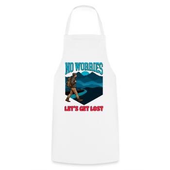 No Worries, Lets Get Lost - Cooking Apron - white - Front - AI Model Male 185 dark (185cm)