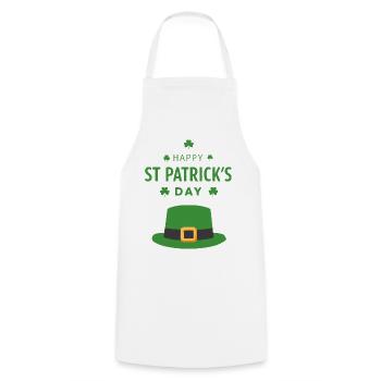 Green St. Patrick's Day Hat - Cooking Apron - white - Front - AI Model Male 185 dark (185cm)