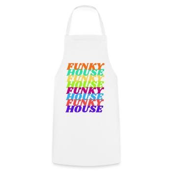 Funky House Vibes - Kochschürze - Weiß - Vorne - AI Model Male 185 dark (185cm)