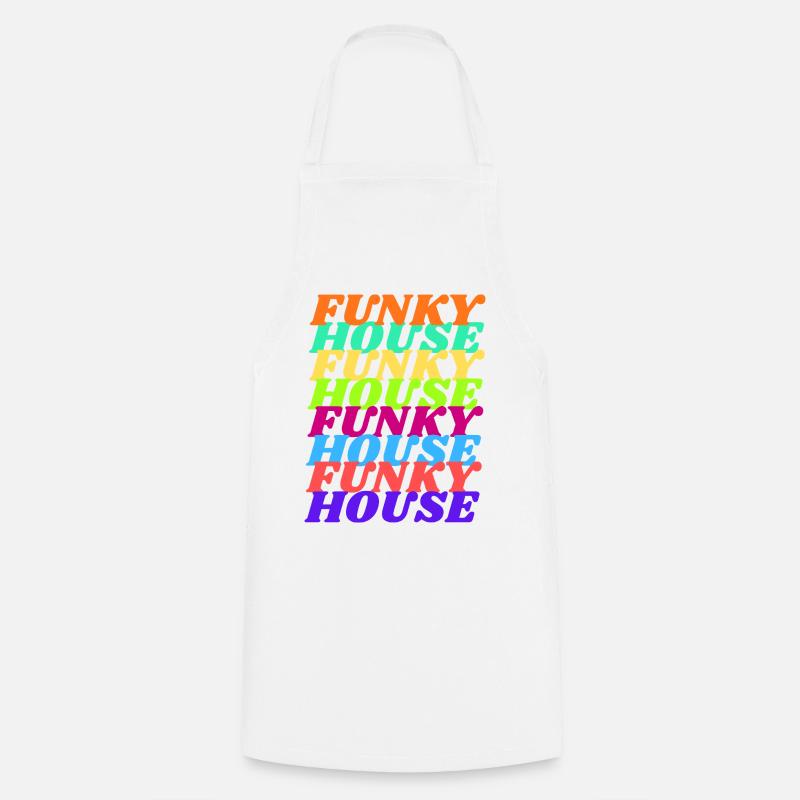Funky House Vibes - Cooking Apron - white