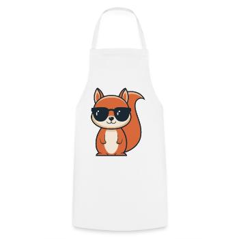 Schicke Eichhörnchen-Schwarze Brille - Kochschürze - Weiß - Vorne - AI Model Male 185 dark (185cm)