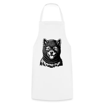 Eurasier | Bandito - Kochschürze - Weiß - Vorne - AI Model Male 185 dark (185cm)