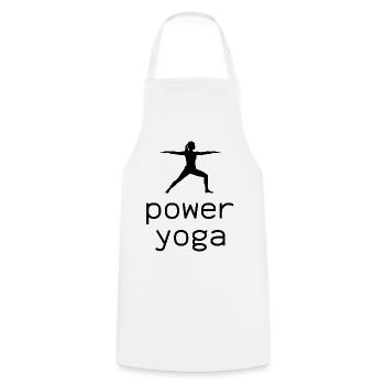 Balance Power Yoga Silhouette - Kochschürze - Weiß - Vorne - AI Model Male 185 dark (185cm)
