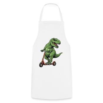 Dinosaur Scooter T-Rex on Scooter Gifts - Cooking Apron - white - Front - AI Model Male 185 dark (185cm)