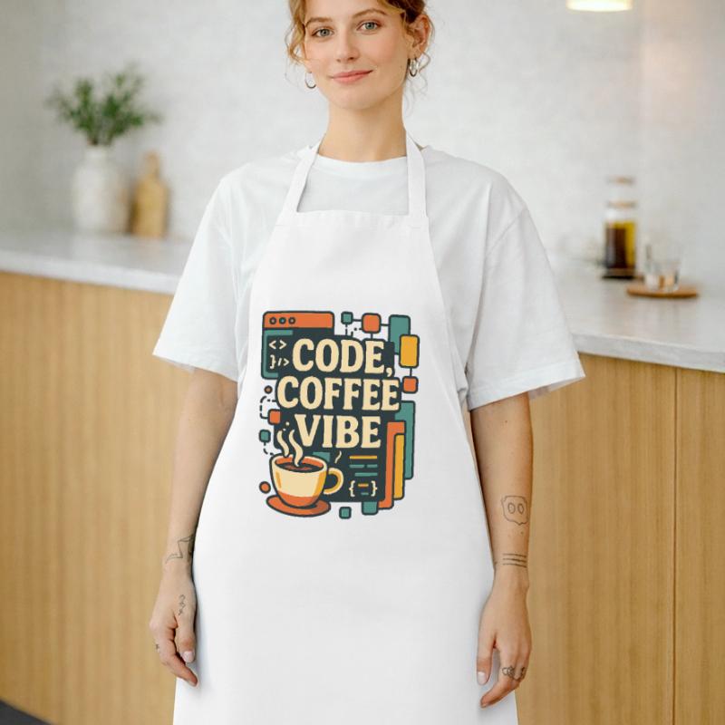 Code Coffee Vibe – Funny Programmer T-Shirt Cooking Apron