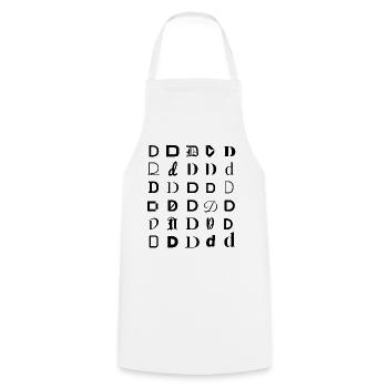 Typography D letter mosaic design. - Cooking Apron - white - Front - AI Model Male 185 dark (185cm)