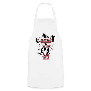 Course d’obstacles – Silhouette Full Action - Tablier de cuisine - blanc - Devant - AI Model Male 185 dark (185cm)