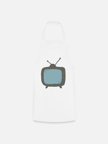 fernseher comicstyle - Kochschürze - Weiß