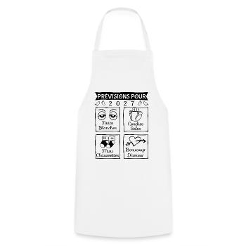 Prévisions pour 2027, future mama, futur papa 2027 - Tablier de cuisine - blanc - Devant - AI Model Male 185 dark (185cm)