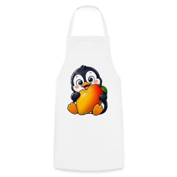 Cute Penguin Cartoon Summer Mango Kawaii - Cooking Apron - white - Front - AI Model Male 185 dark (185cm)