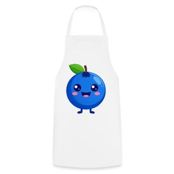Visage de myrtille de Kawaii - Tablier de cuisine - blanc - Devant - AI Model Male 185 dark (185cm)