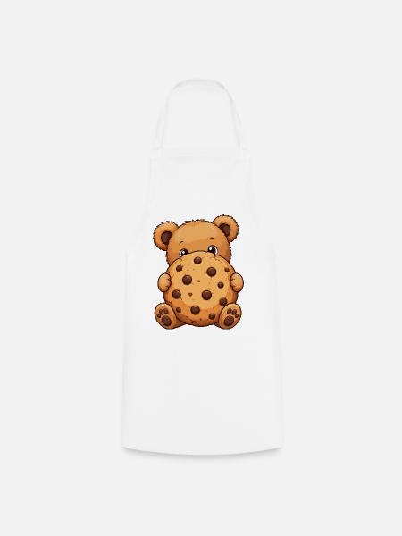 Kuschelbär mit Keks - Kochschürze - Weiß
