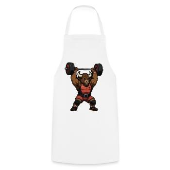 Conception d’impression Taurus Power Strongman - Tablier de cuisine - blanc - Devant - AI Model Male 185 dark (185cm)