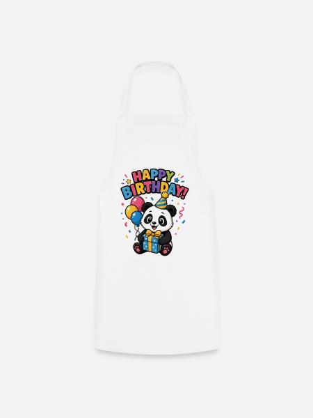 Happy Birthday panda - Kochschürze - Weiß