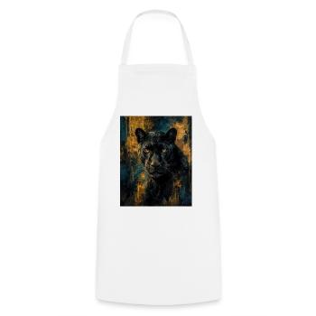 Panthère noire dorée - Cooking Apron - white - Front - AI Model Male 185 dark (185cm)