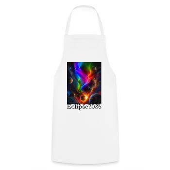 Nebula Neon Eclipse 2026 limitierte Ausgabe - Kochschürze - Weiß - Vorne - AI Model Male 185 dark (185cm)