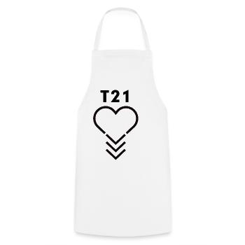 Down-Syndrom-Bewusstsein T21-Herz - Kochschürze - Weiß - Vorne - AI Model Male 185 dark (185cm)