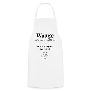 Waage Sternzeichen liebevoll elegant diplomatisch - Kochschürze - Weiß - Vorne - AI Model Male 185 dark (185cm)