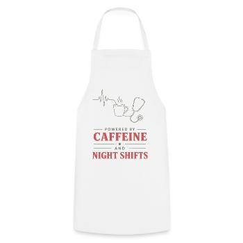 Kaffee und Nachtschicht Motiv - Kochschürze - Weiß - Vorne - AI Model Male 185 dark (185cm)
