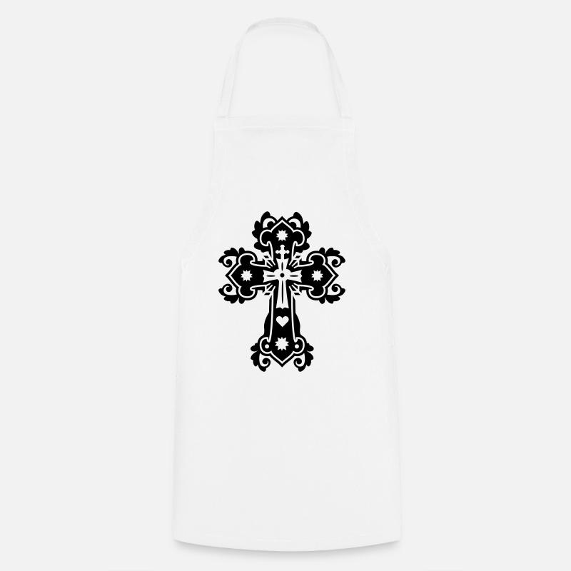 gothique croix religieuse croix - Tablier de cuisine - blanc