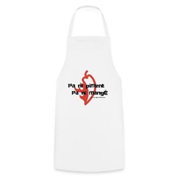 Pa Ni Piment Pa Ni Mangé - Tablier de cuisine - blanc - Devant - AI Model Male 185 dark (185cm)