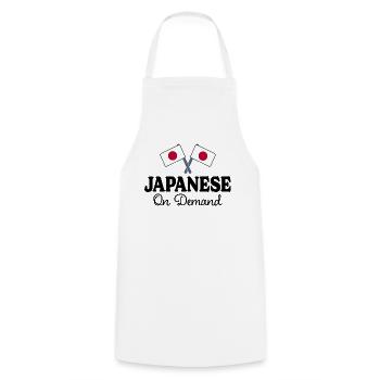Traducteur Japonais Interprète Japonais - Tablier de cuisine - blanc - Devant - AI Model Male 185 dark (185cm)