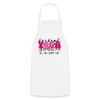 Mom Yoga Fan Mom Loves Yoga - Cooking Apron - white - Front - AI Model Male 185 dark (185cm)