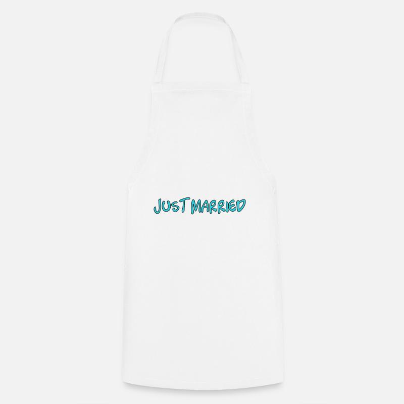 JUST MARRIED. EVJF. SAINT VALENTIN. COUPLE - Tablier de cuisine - blanc