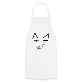 Miau - Kochschürze - Weiß - Vorne - AI Model Male 185 dark (185cm)