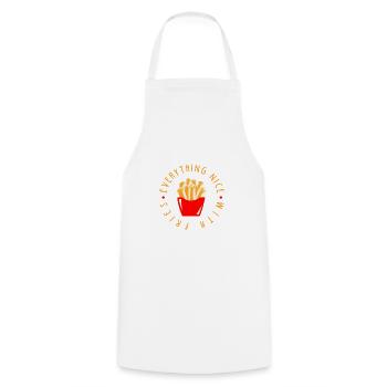 Everything nice with french fries - Cooking Apron - white - Front - AI Model Male 185 dark (185cm)