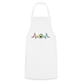 Real Estate Agent Heartbeat Gift Open House Home - Cooking Apron - white - Front - AI Model Male 185 dark (185cm)